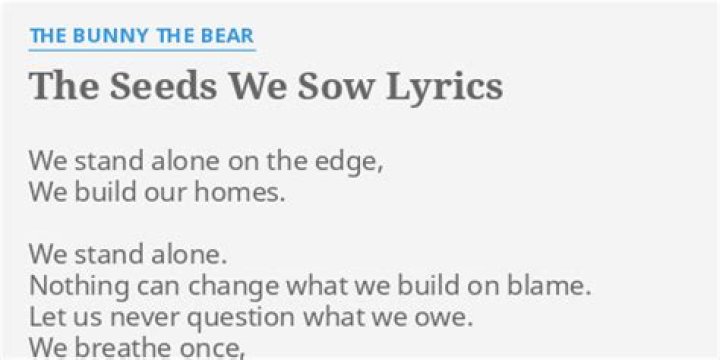 Seeds we sow lyrics