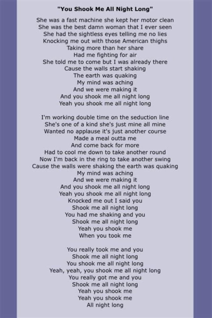 She got me all night long lyrics