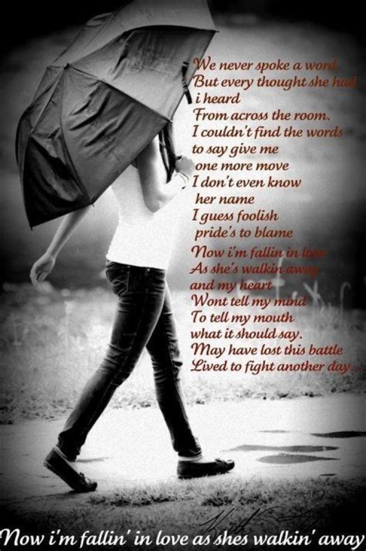 She’s walking away and not looking back country song lyrics