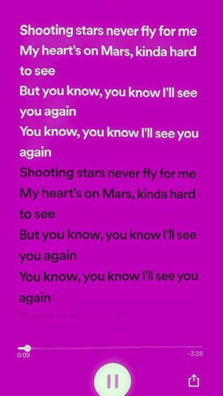 Shooting stars never fly for me lyrics
