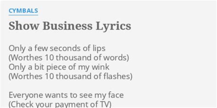 Show business lyrics