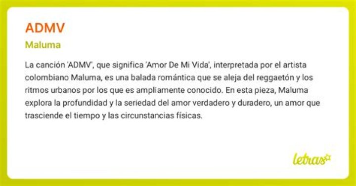 Significado de ADMV de Maluma