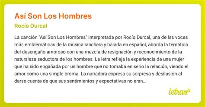 Significado de Así son los Hombres de Rocío Dúrcal