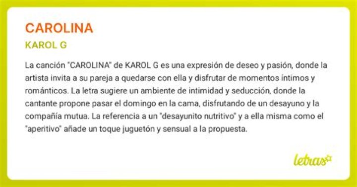 Significado de CAROLINA de KAROL G