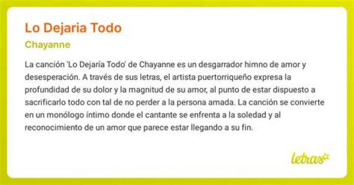 Significado de Dejaría Todo de Chayanne
