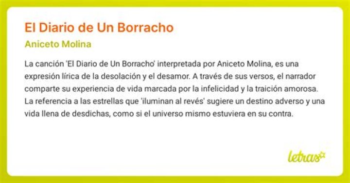 Significado de El diario de un borracho de Aniceto Molina