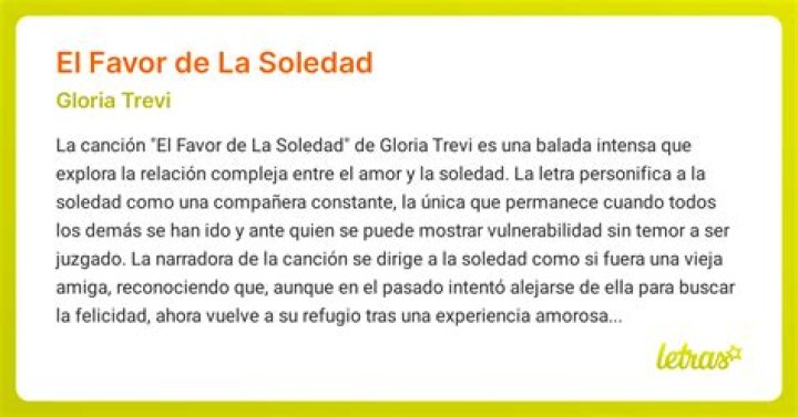Significado de El favor de la soledad