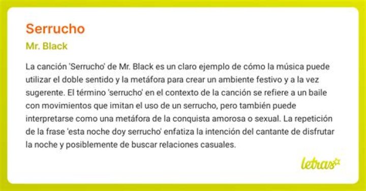 Significado de El Serrucho de Mr Black El Presidente