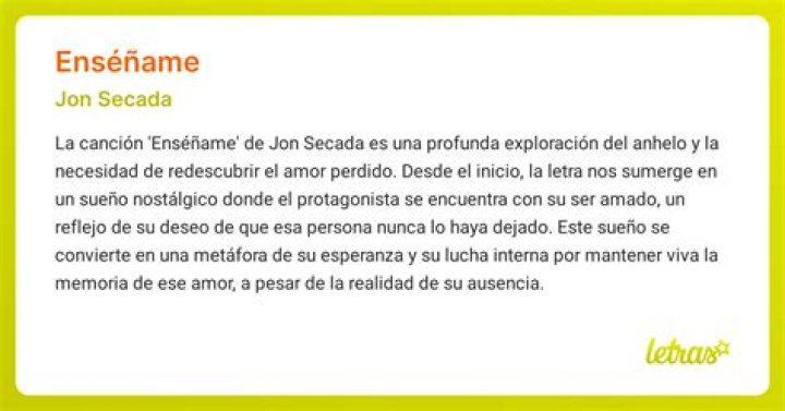 Significado de Ensename de Jon Secada