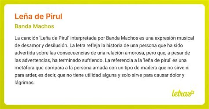 Significado de Leña de pirul de Banda Machos