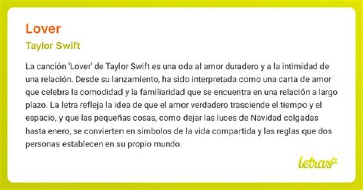 Significado de Lover de Taylor Swift