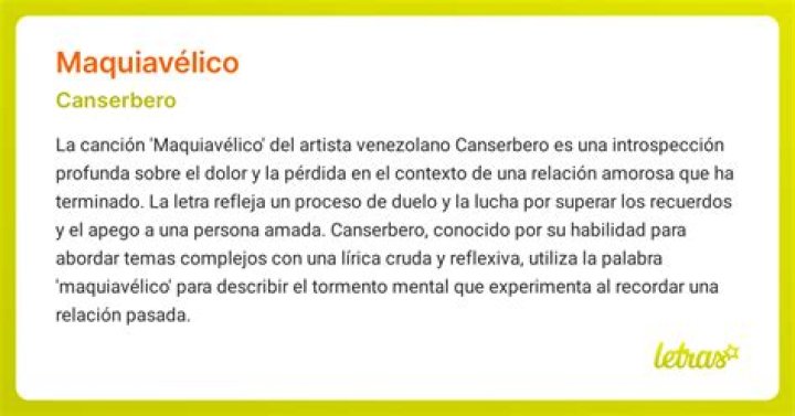 Significado de Maquiavélico de Canserbero