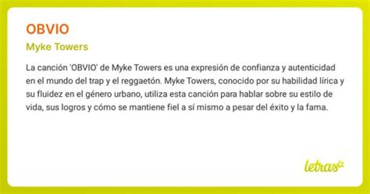 Significado de OBVIO de Myke Towers