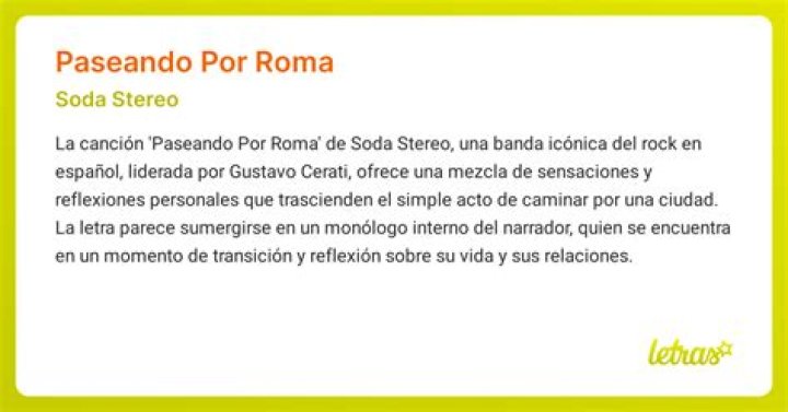Significado de Paseando Por Roma de Soda Stereo