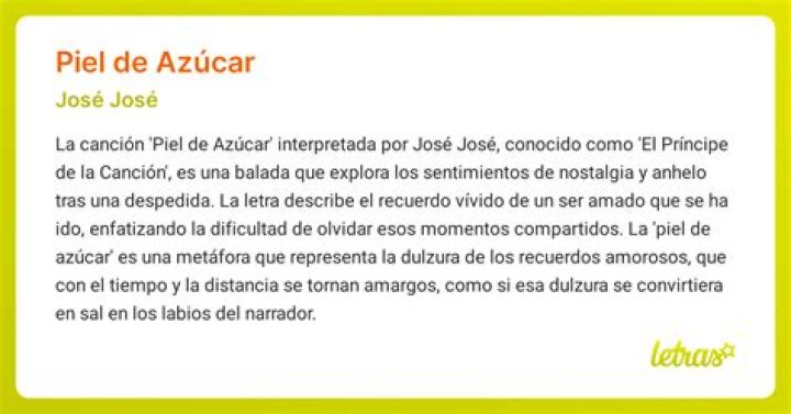 Significado de Piel de Azúcar de José José