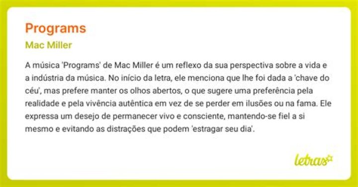 Significado de Programs por Mac Miller