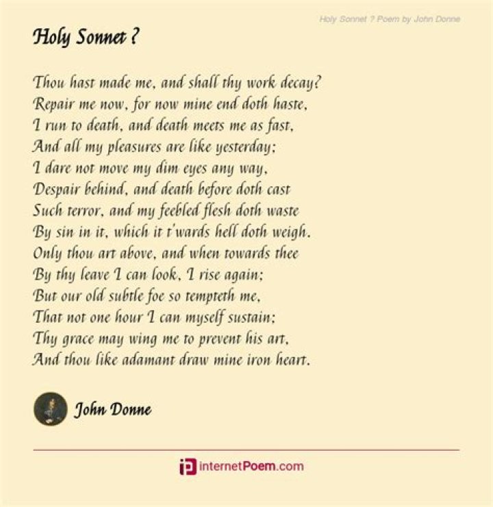 Significado de Thou hast made me, and shall thy worke decay? (Holy Sonnet I) de John Donne