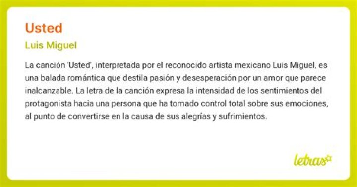 Significado de Usted de Luis Miguel