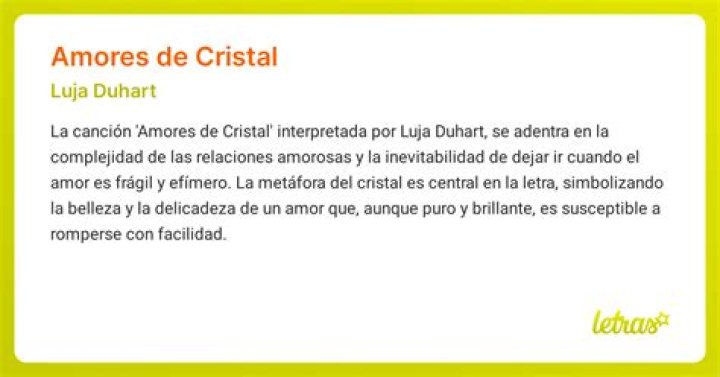Signification de Amores de Cristal par Luja