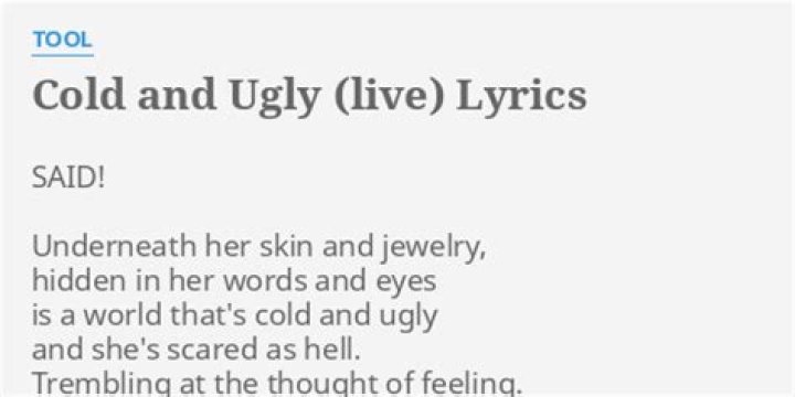Significato di Cold and Ugly (Live) di Tool