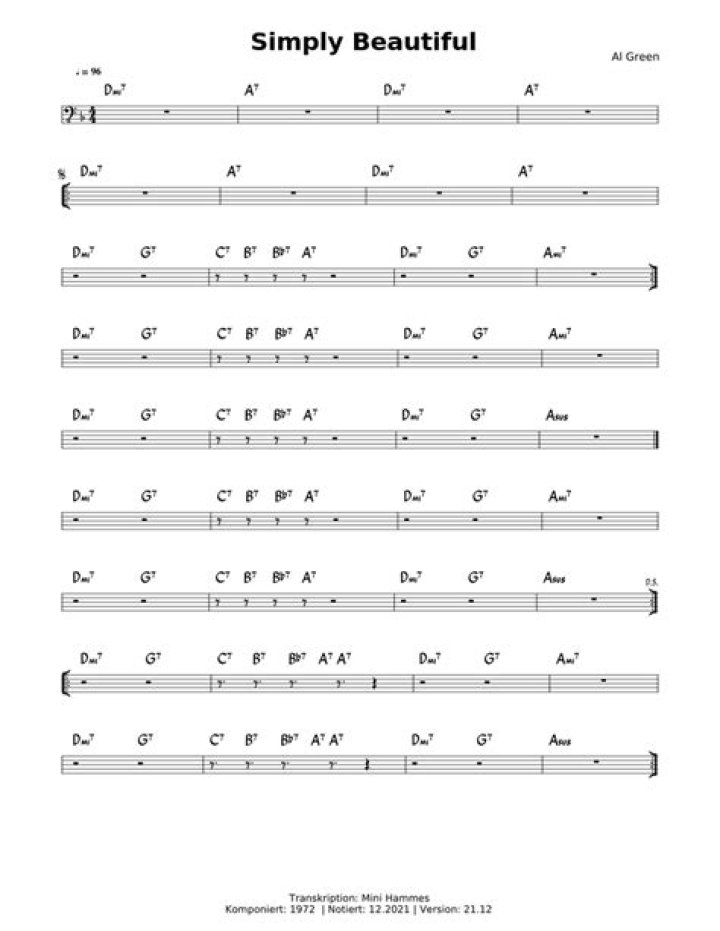 SIMPLY BEAUTIFUL CHORDS by Al Green