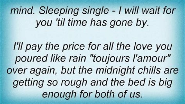 Sleeping single lyrics