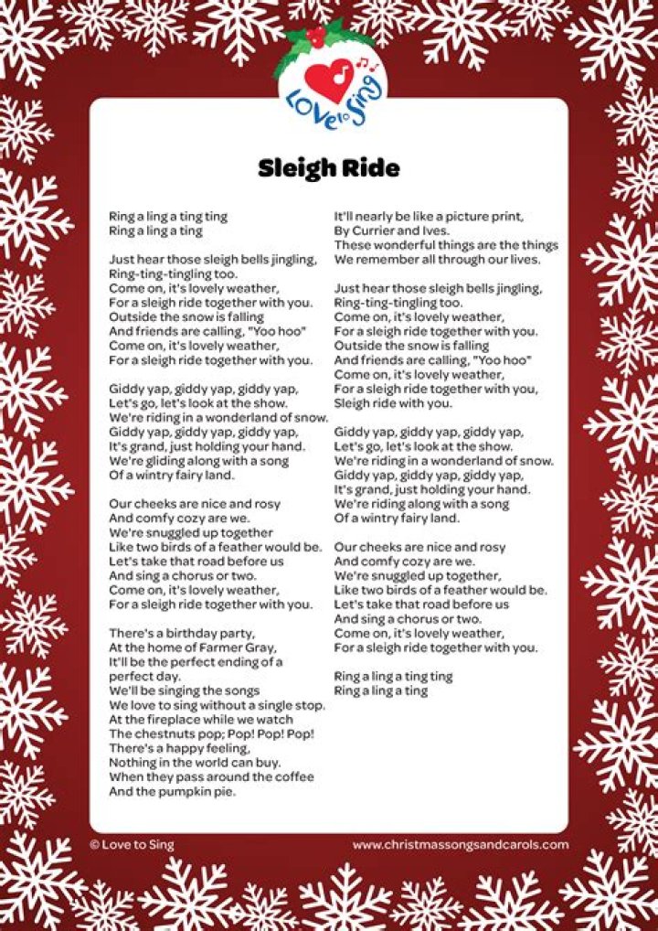 Sleigh ride lyrics lyrics