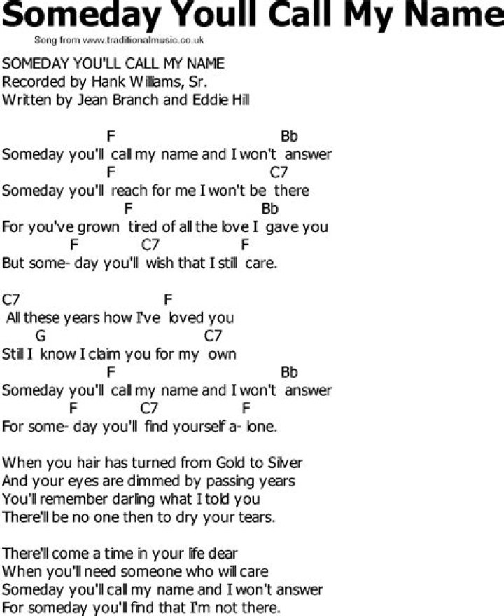 Someday (and if you call) lyrics