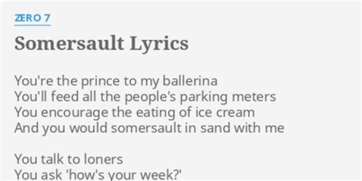 Somersault lyrics