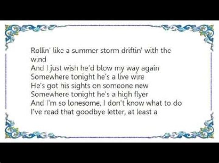 Somewhere tonight lyrics