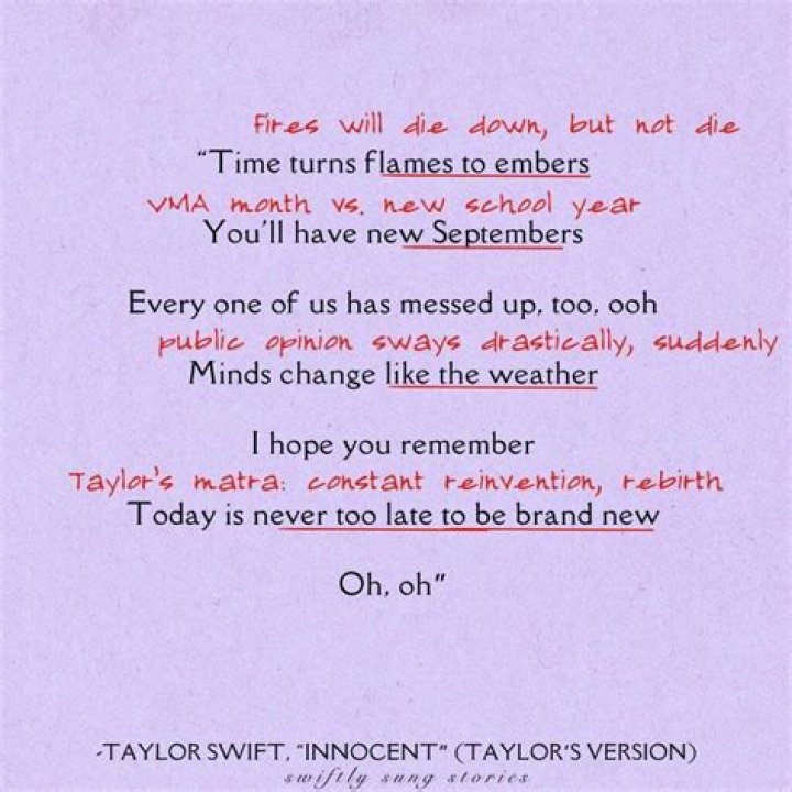 Songs about being innocent lyrics