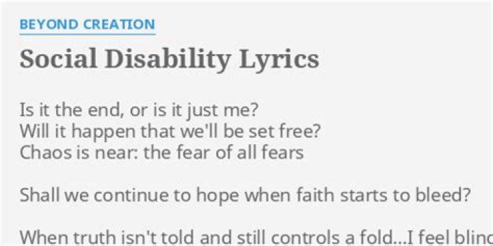 Songs about disability lyrics