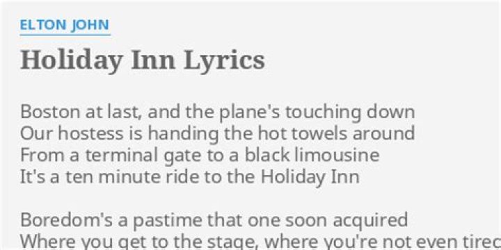 Songs with holiday inn lyrics