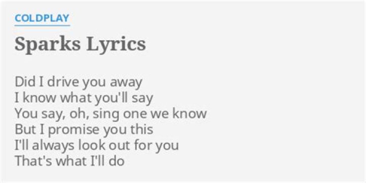Sparks coldplay lyrics