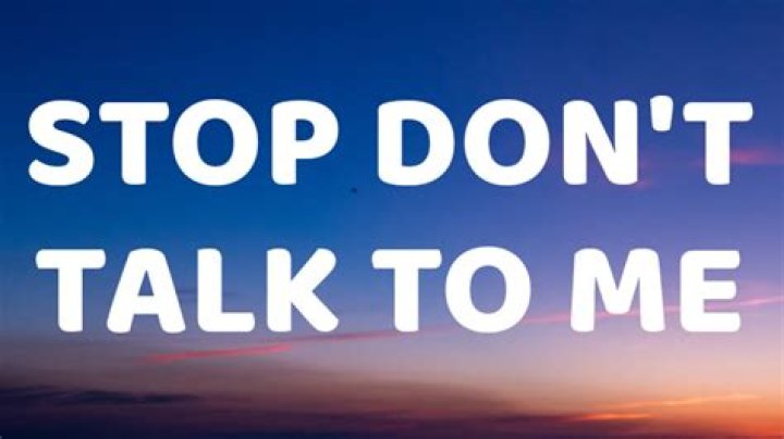 Stop dont talk to me loser lyrics