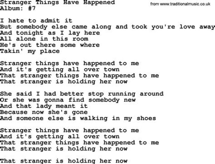 Stranger things have happened how strange would it be lyrics