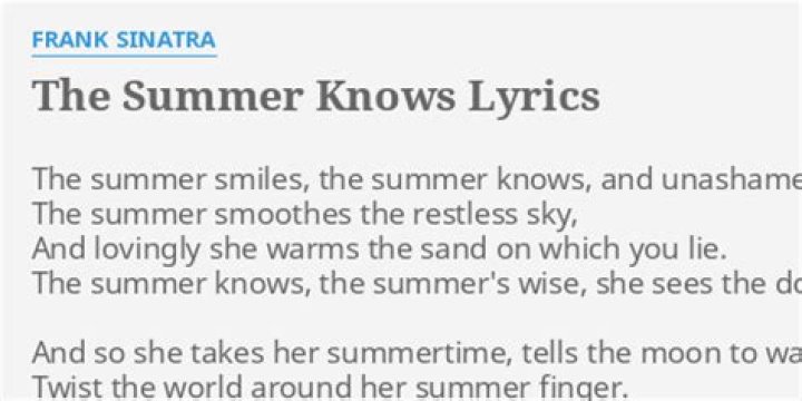 Summer knows lyrics
