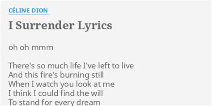 Surrender by celine dion lyrics