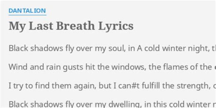 Take my last breath lyrics