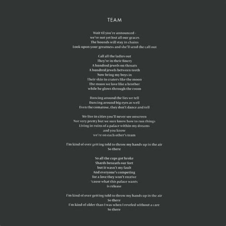 Team lorde lyrics