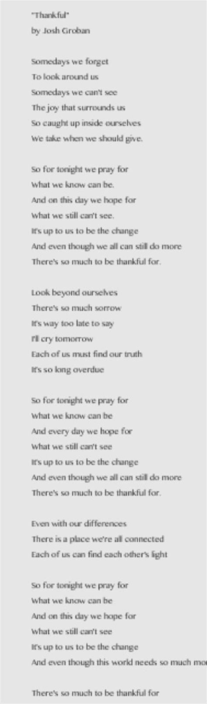 Thankful. lyrics