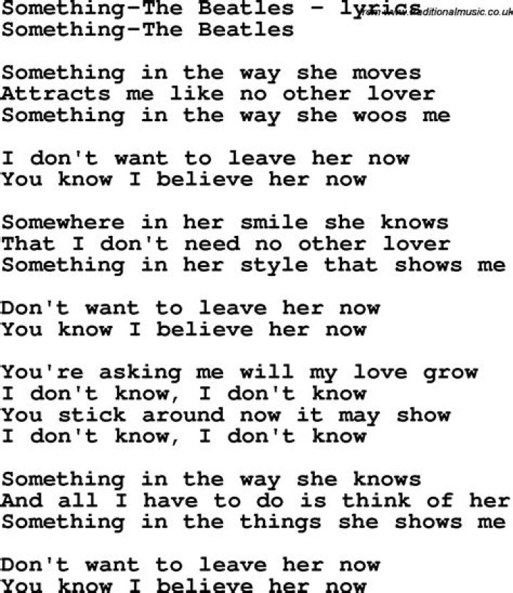 The Beatles – Something Lyrics