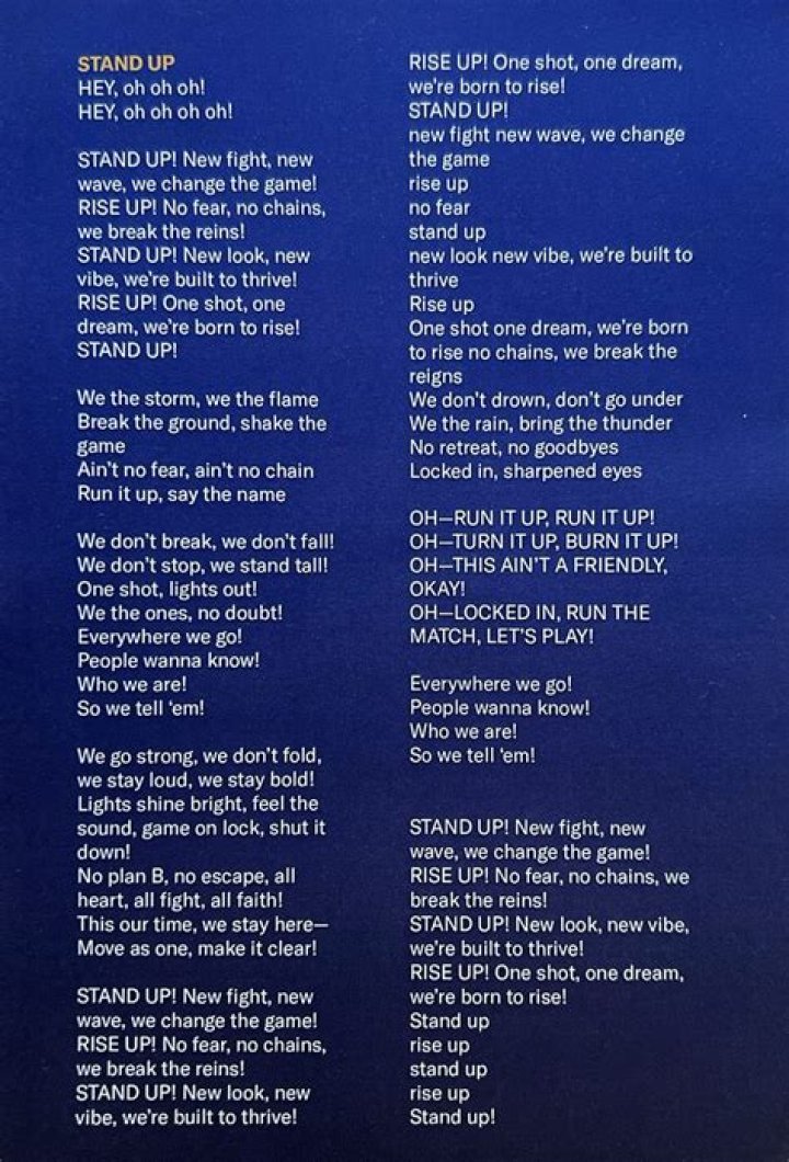 The christaniiers stand up lyrics