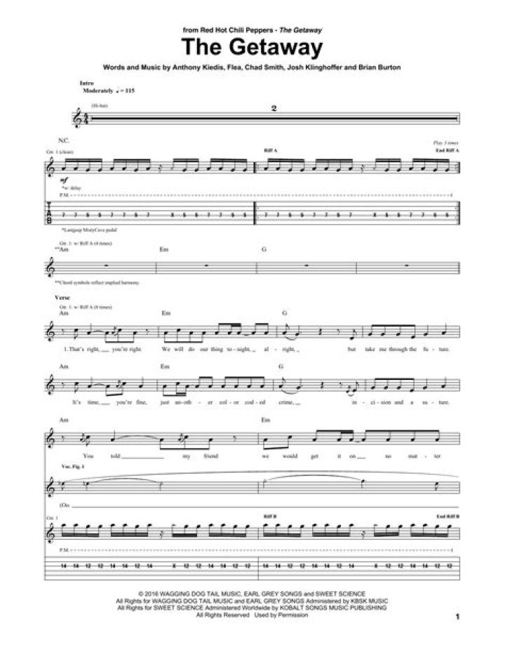 THE GETAWAY TAB by Red Hot Chili Peppers