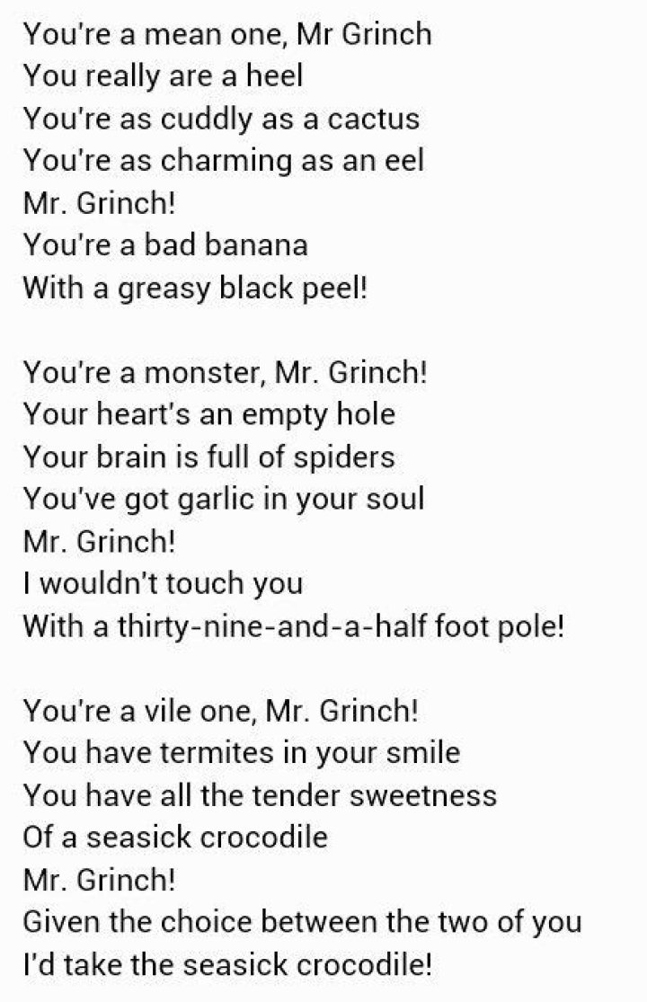 The grinch lyrics