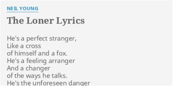 The loner lyrics