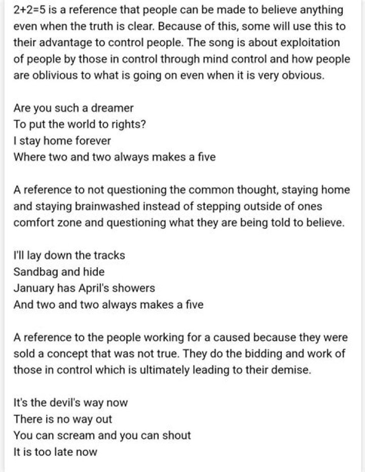 The Meaning Behind The Song: 2 + 2 = 5 by Radiohead