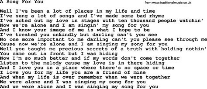 The Meaning Behind The Song: A Song for You by Willie Nelson