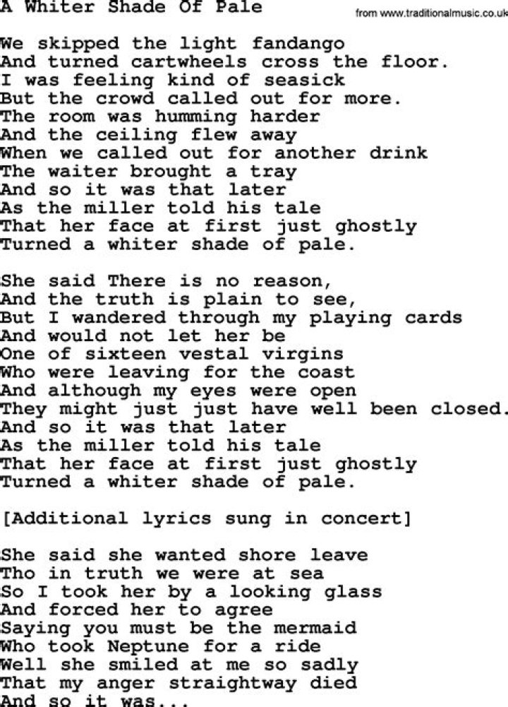 The Meaning Behind The Song: A Whiter Shade of Pale by Willie Nelson