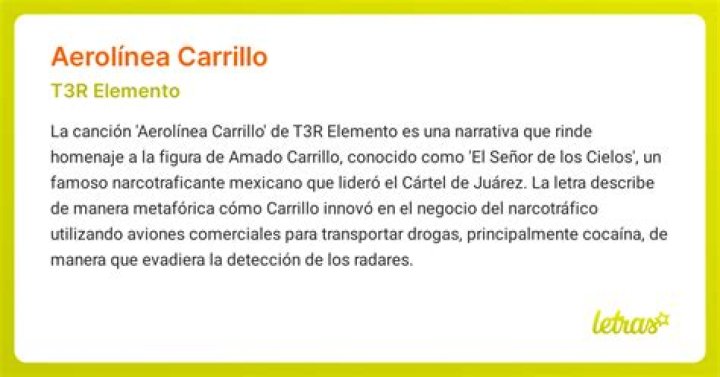 The Meaning Behind The Song: Aerolínea Carrillo by T3R Elemento